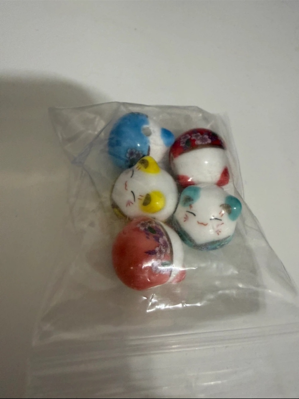 [3 FOR $15] Colourful cat glass beads